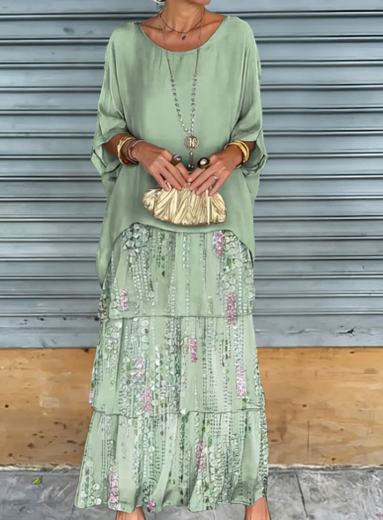 Caroline | Maxi Vloeiende Jurk – Moeiteloze Elegantie