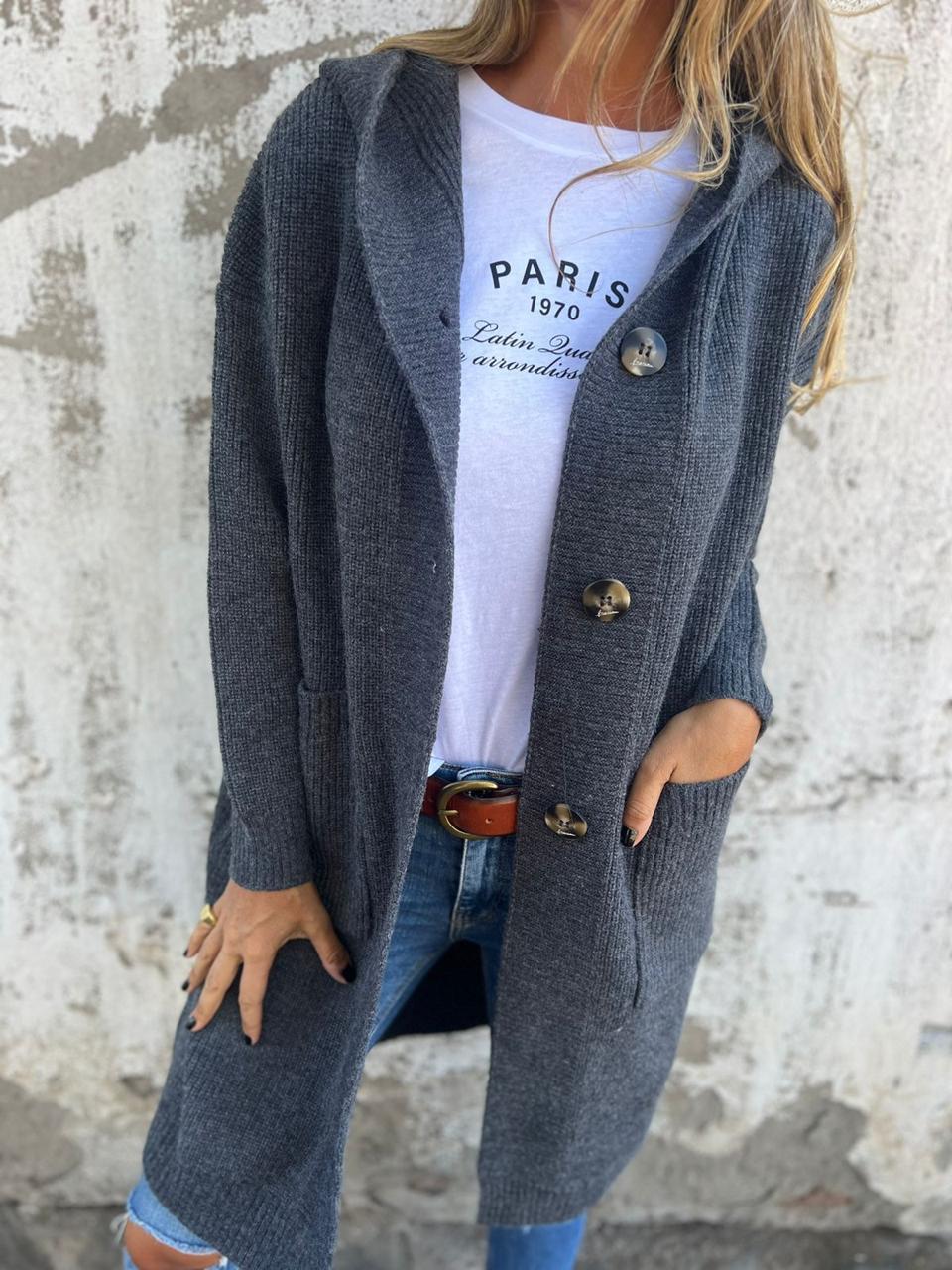 Frida | Elegante Lange Gebreide Cardigan