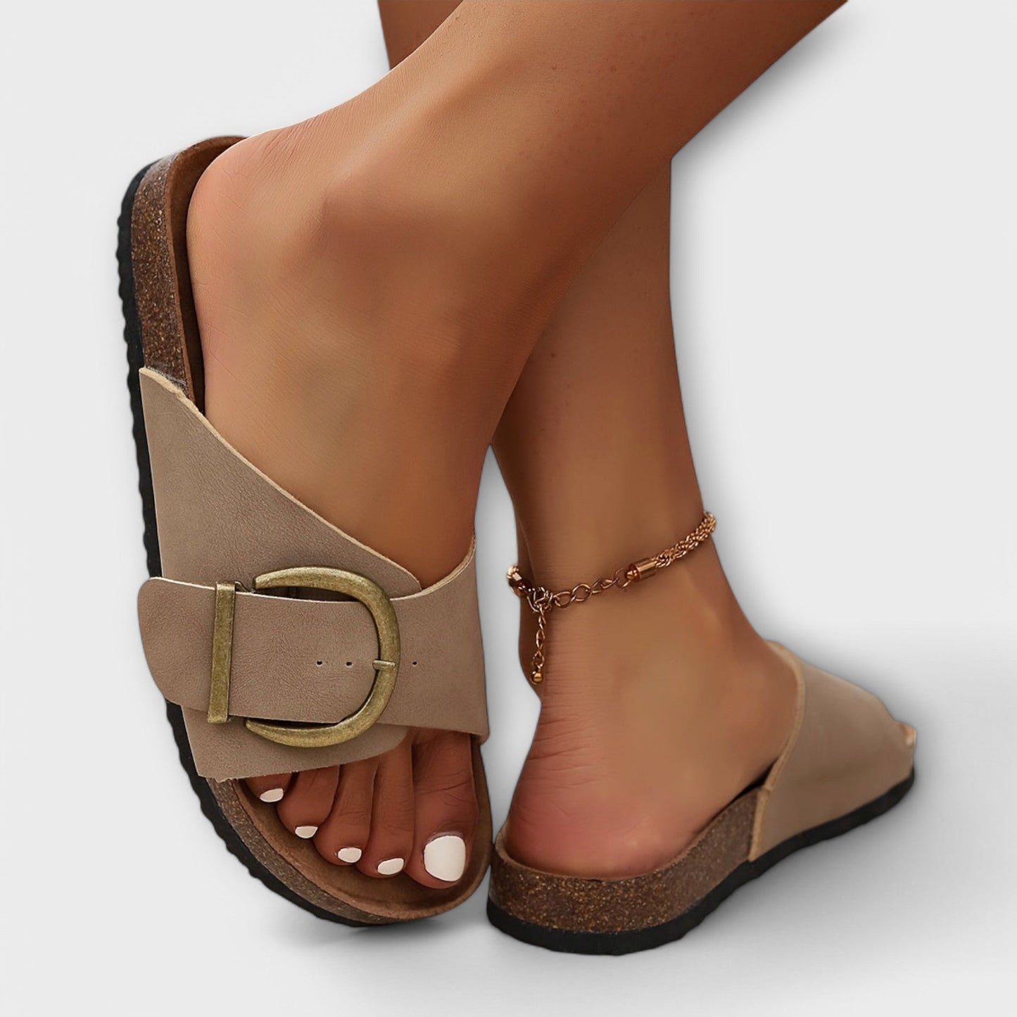 Linda-modehuis™ Instapsandalen met Elegant Gesp