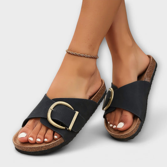 Linda-modehuis™ Instapsandalen met Elegant Gesp
