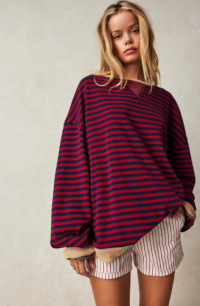 Liliane™ - Levendig Gestreepte Oversized Trui met Accenten