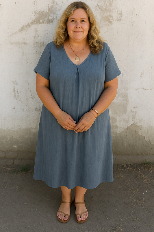 Luchtige V-halsjurk voor zomerse dagen |