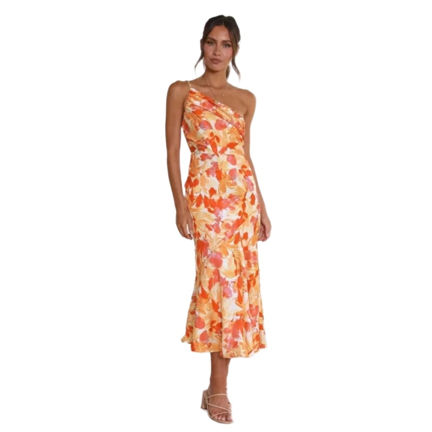 Linda-Modehuis™ - Asymmetrisch Maxi Jurk met Bloemenpatroon