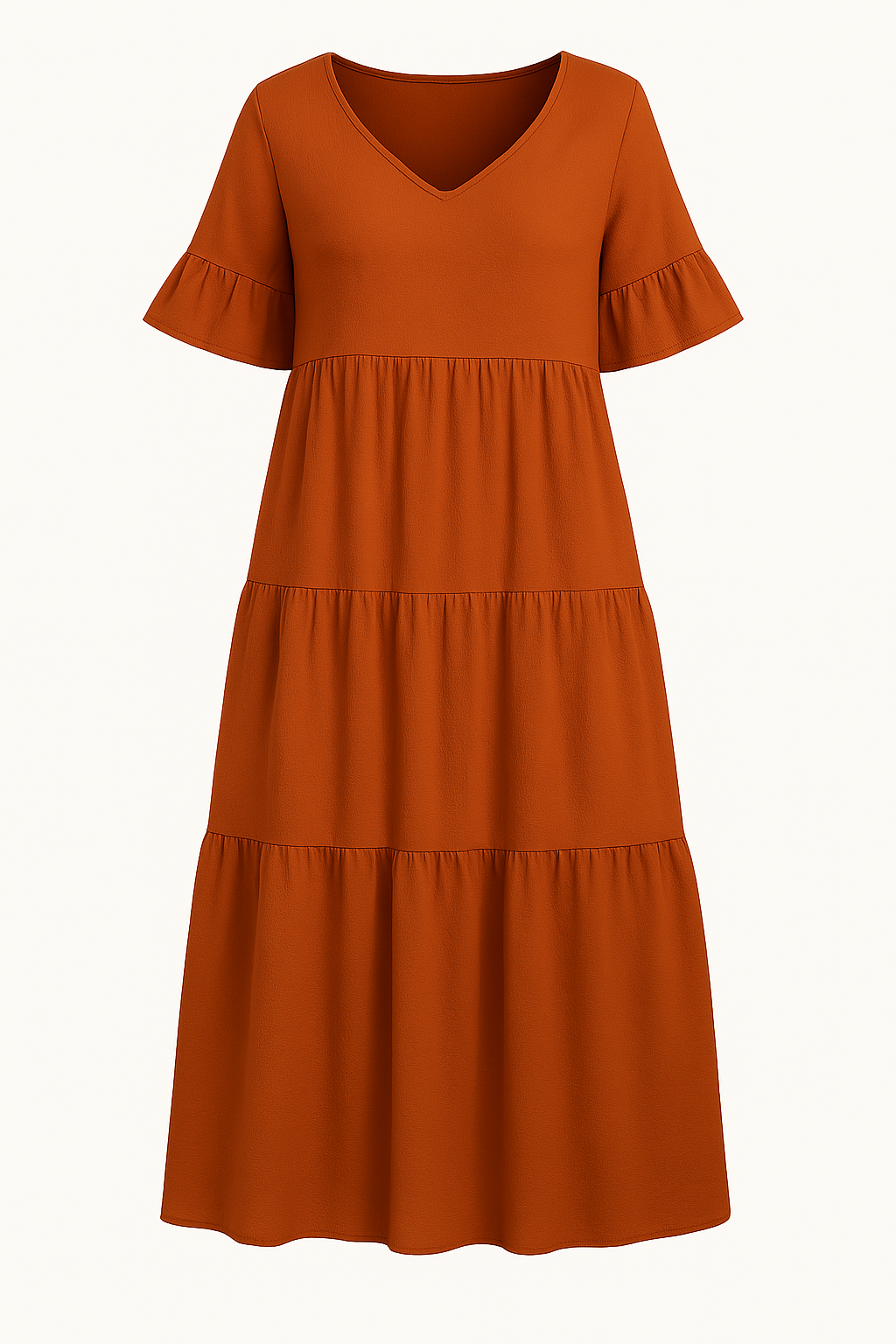 Linda-modehuis™| V-halsjurk met subtiel taille-effect |