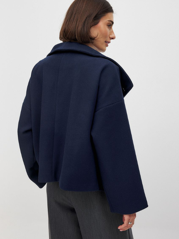 Elegante damesjas met dubbele sluiting en sjaalkraag – perfect voor herfst en winter