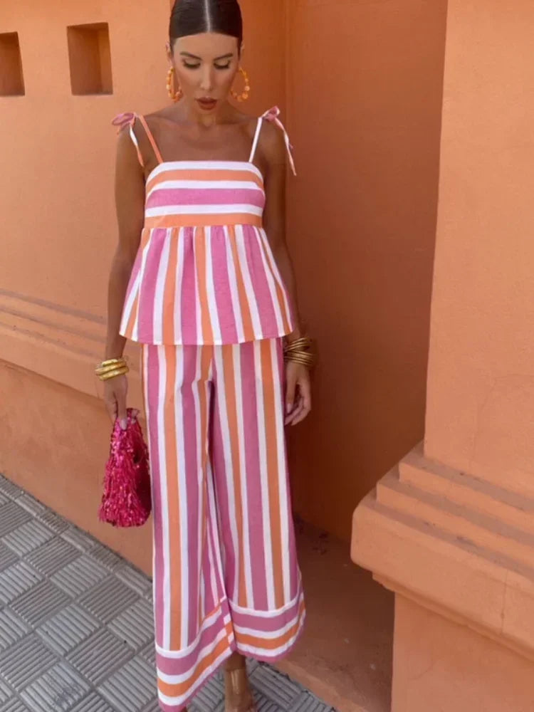 Hanne - Bedrukt Broekset Zomeroutfit