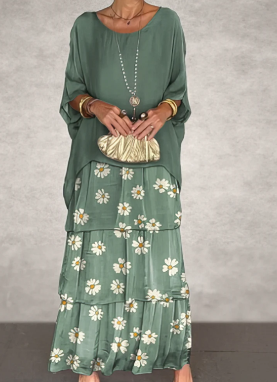 Caroline | Maxi Vloeiende Jurk – Moeiteloze Elegantie