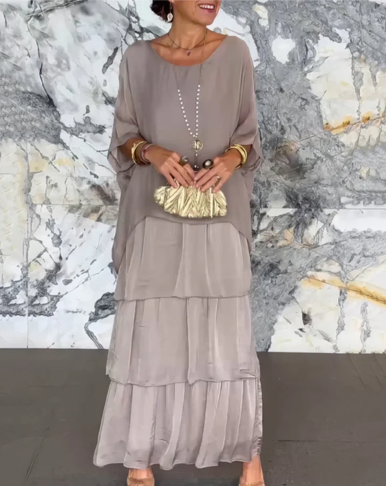 Caroline | Maxi Vloeiende Jurk – Moeiteloze Elegantie