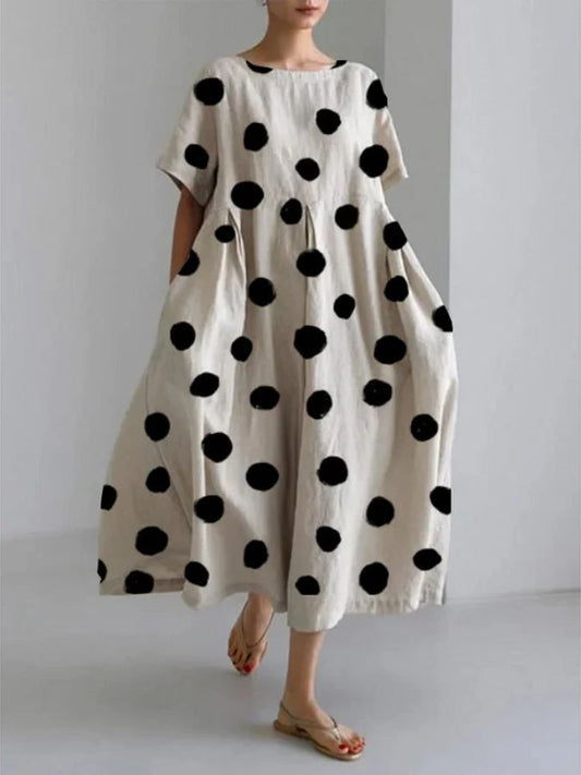 LUNA - POLKA DOT CASUAL JURK