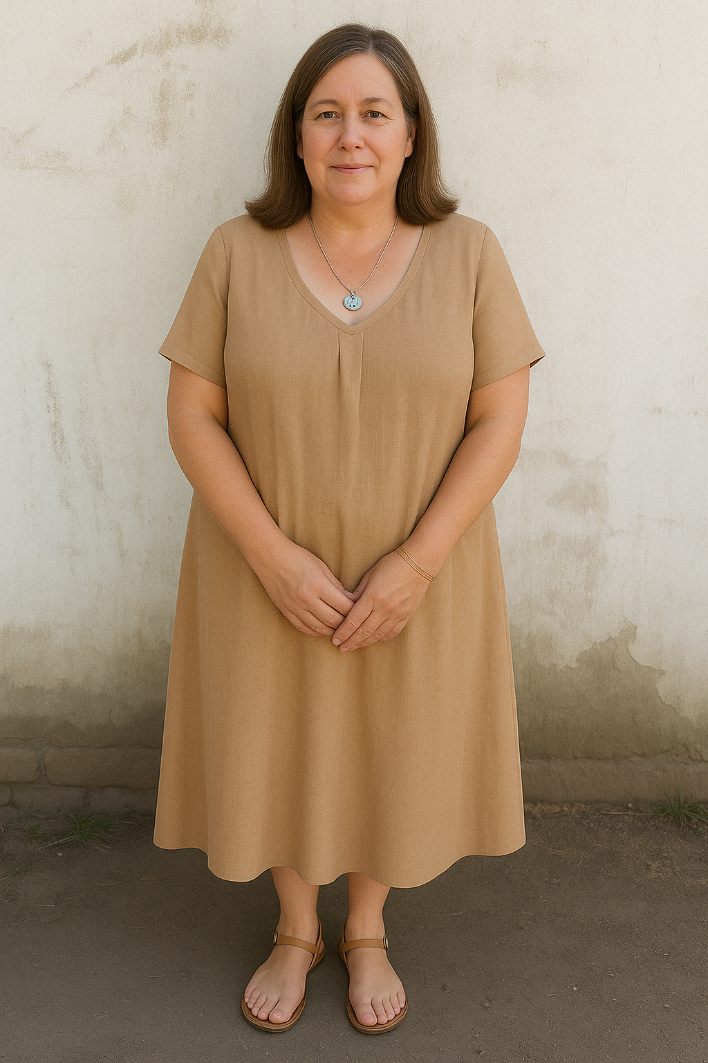 Luchtige V-halsjurk voor zomerse dagen |