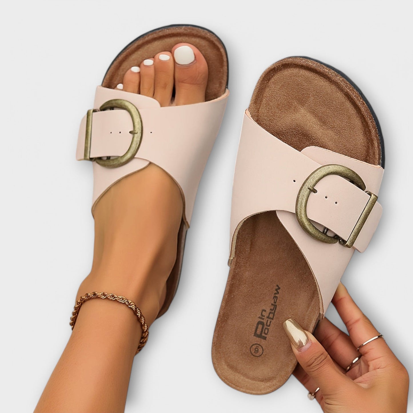 Linda-modehuis™ Instapsandalen met Elegant Gesp
