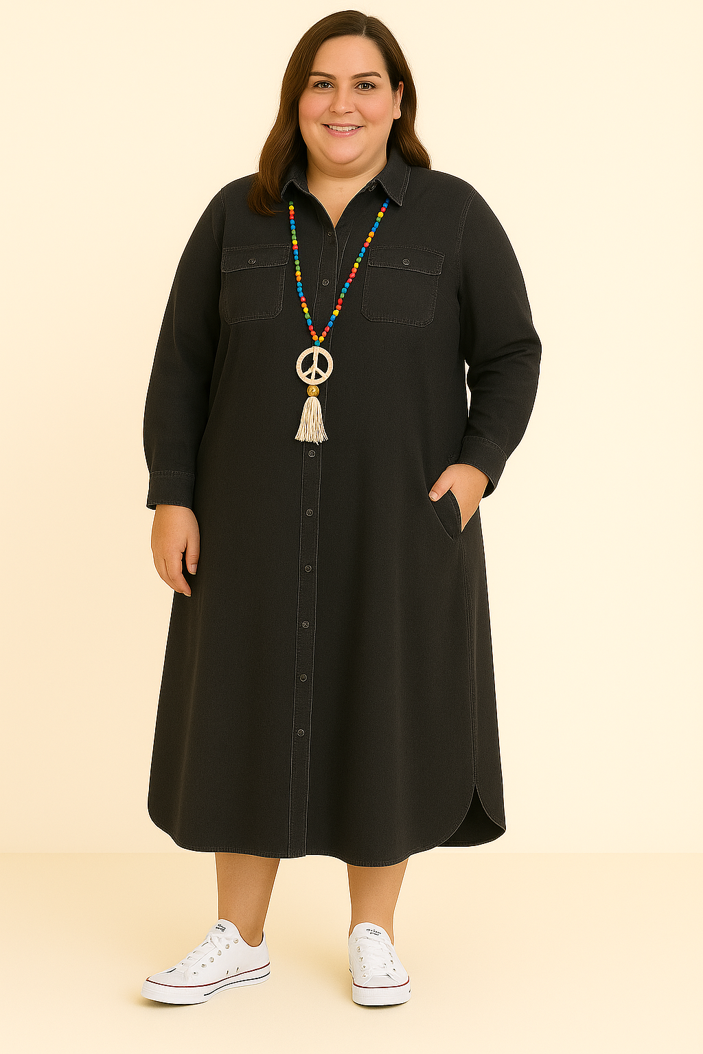 Jurk met jeanslook – Subtiel buikcorrigerend